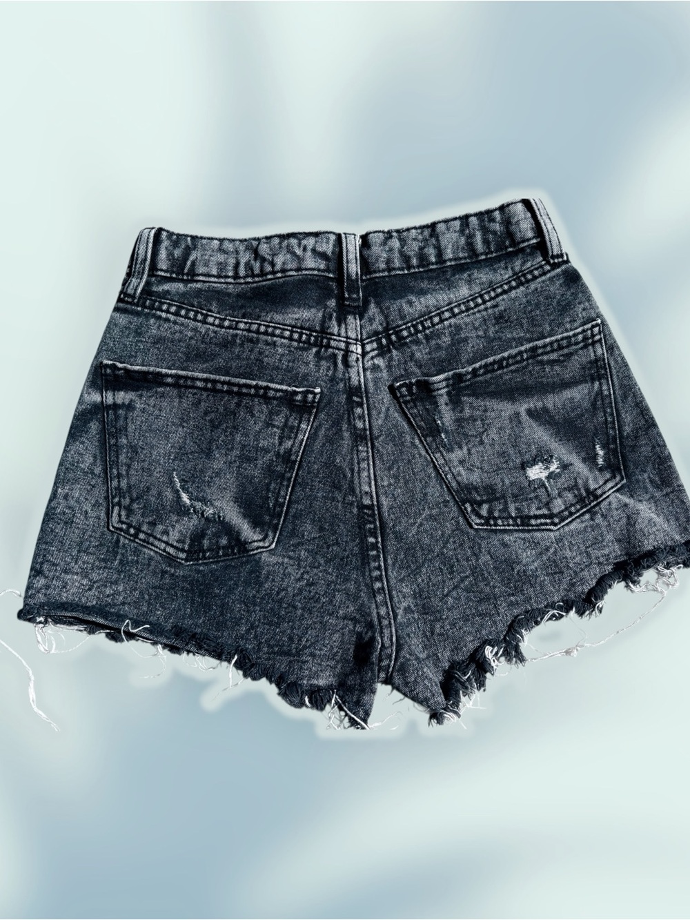 wild fable Black Washed Denim Cutoff Shorts